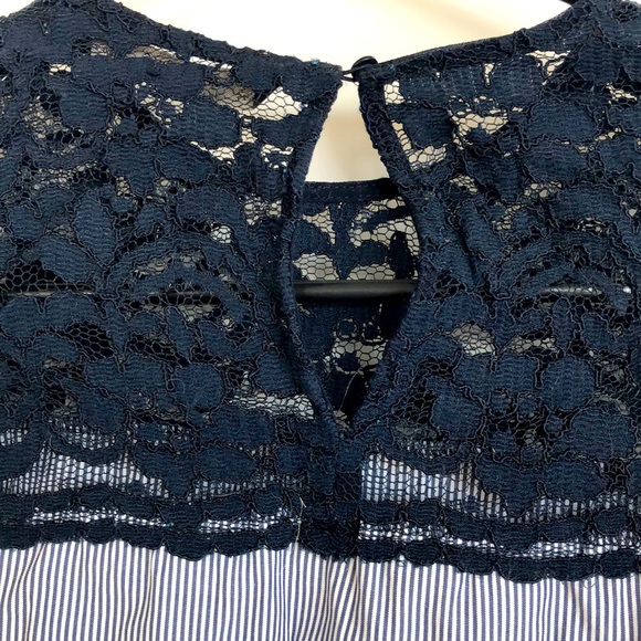 5/$20 Zara striped top with lace, size Small - Picture 7 of 8